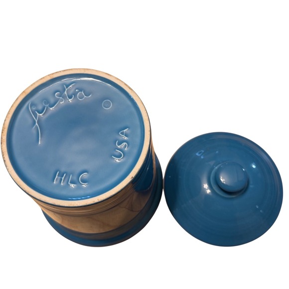 Fiesta Lapis Blue Medium Ceramic Canister with Lid Homer Laughlin USA Pottery - Picture 3 of 3